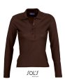 Dames Polo Lange Mouw Podium Sols 11317 Chocolate